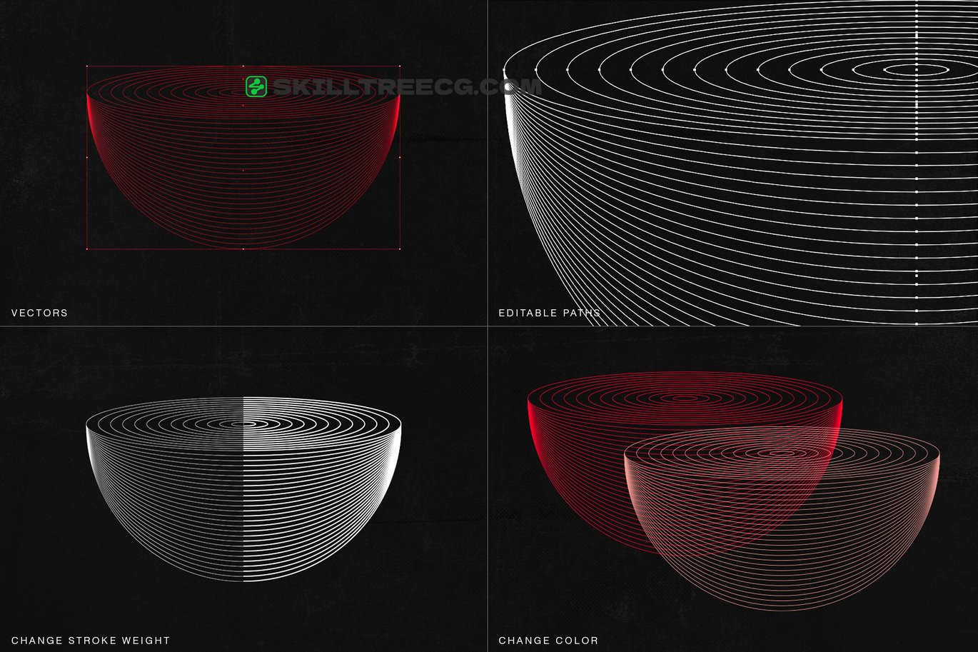 图片[10]-Wireframe Topo Elements Vectors（371299）-技能树